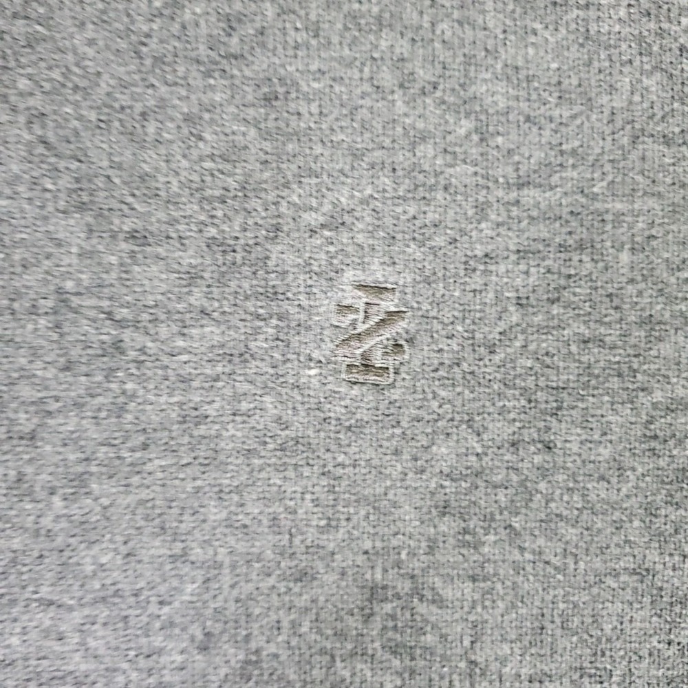 IZOD Mens XL Gray Quarter Button Mock Neck Sweater Navy Trim Preppy Grandpacore - Picture 10 of 14